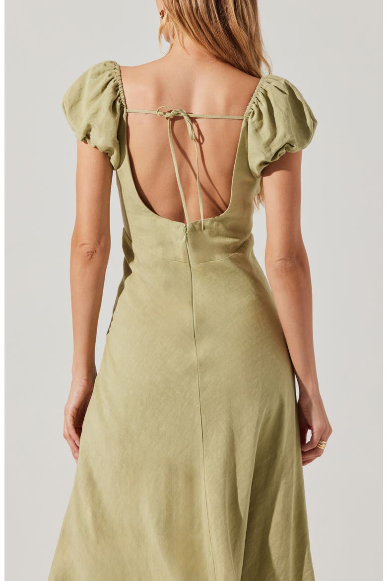 Leocadia Midi Dress, Alternate, color, MATCHA