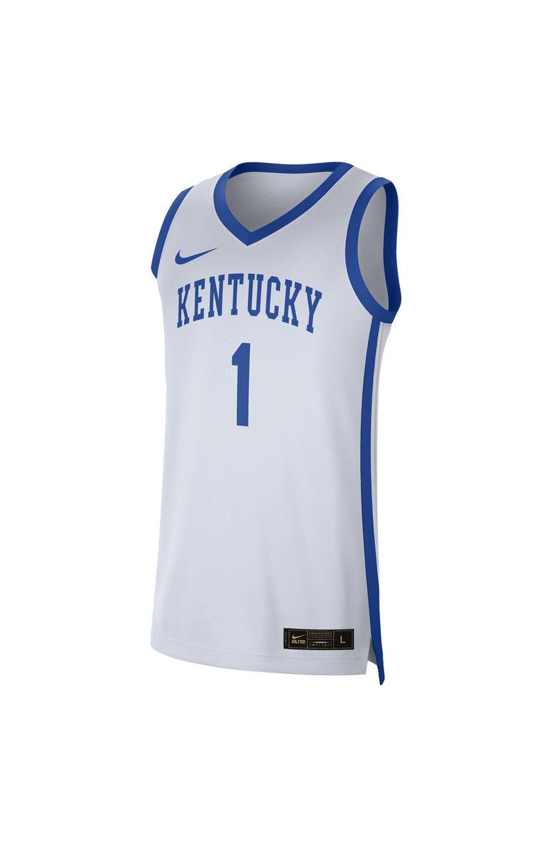 Nike Men's Nike #1 White/Royal Kentucky Wildcats Replica Jersey, Alternate, color, 
