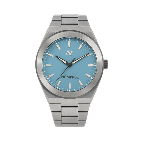 Elevate Link Denim Blue Bracelet Swiss Movement Watch, 42MM