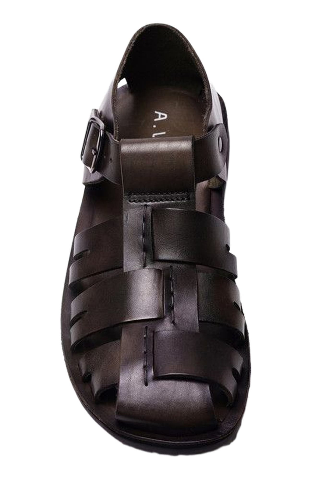 A. Veer Santorini Fisherman Sandal, Alternate, color, Olive