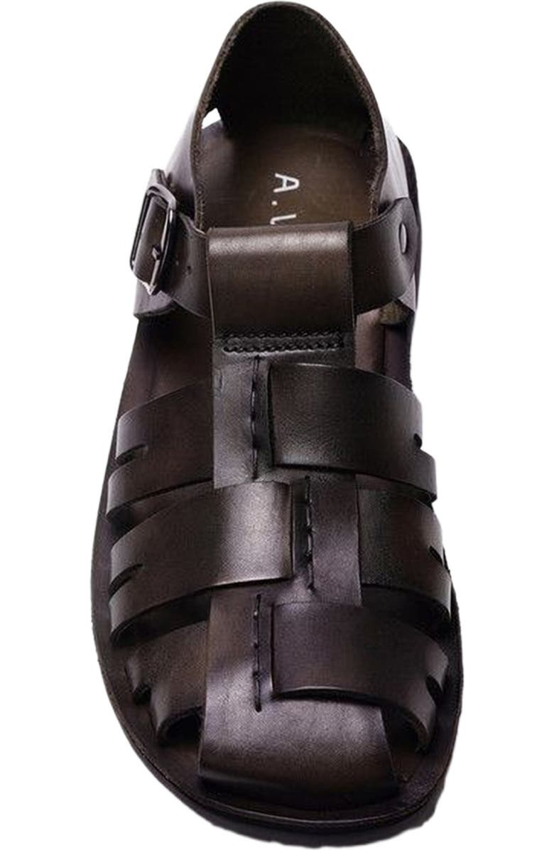 A. Veer Santorini Fisherman Sandal, Alternate, color, Olive