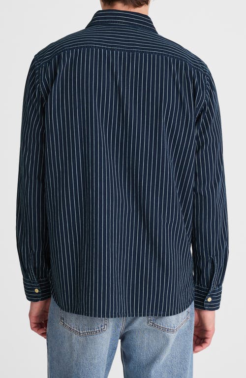 Madewell Indigo Dyed Stripe Button-up Work Shirt In Blue