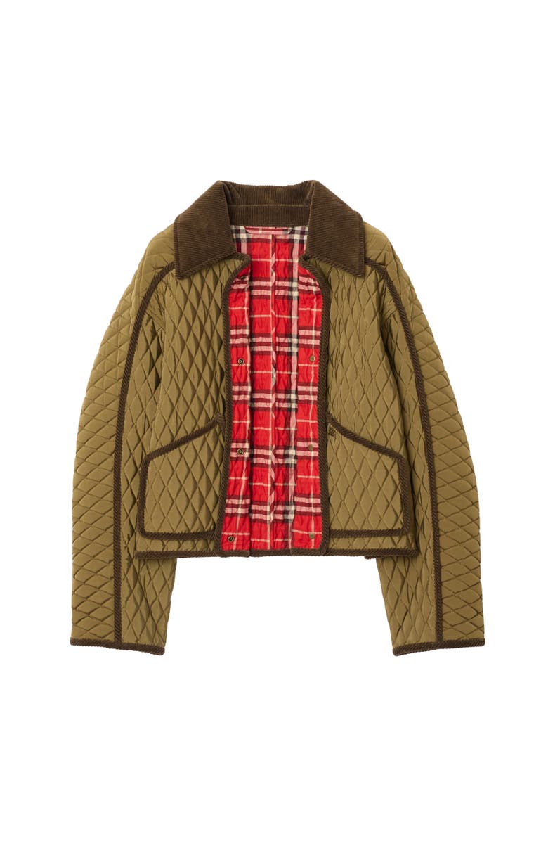 Burberry Cropped Quilted Nylon Floriston Jacket, Alternate, color,