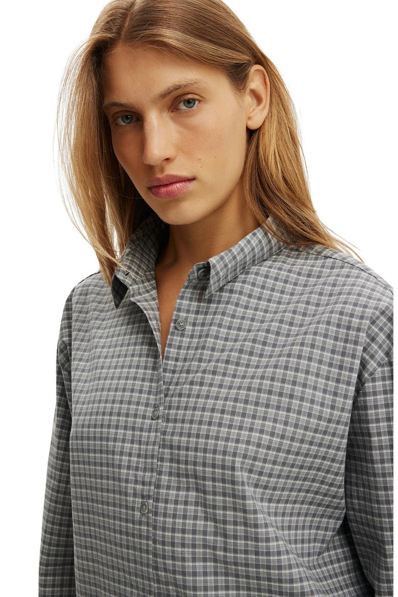 Women's Sloane Oversized Shirt, Alternate, color, Micro Check Pewter