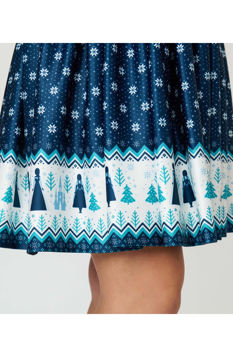 Unique Vintage Boat Neck Belted Stephanie Fit 
Flare Dress, Alternate, color, Blue