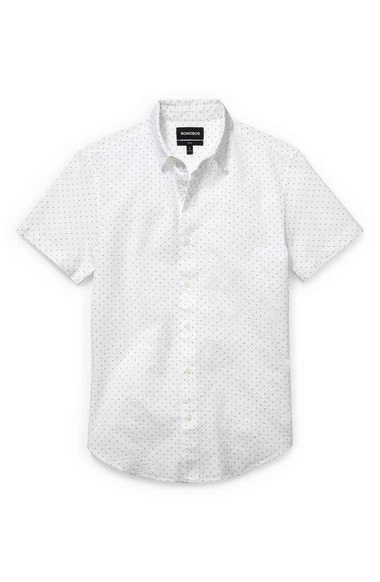 Bonobos Riviera Slim Fit Dot Short Sleeve Button-Up Shirt, Alternate, color, 