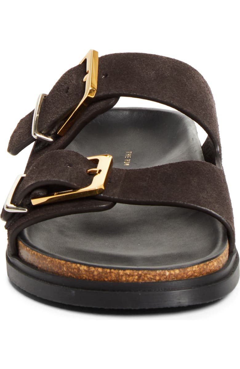 The Row Buckle Slide Sandal, Alternate, color, Coffee