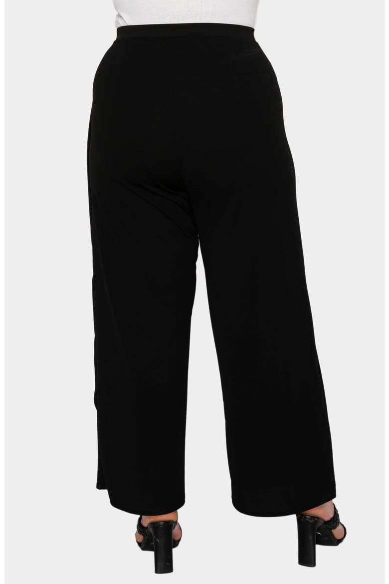 Ivy Faux Wrap Pants, Alternate, color, BLACK