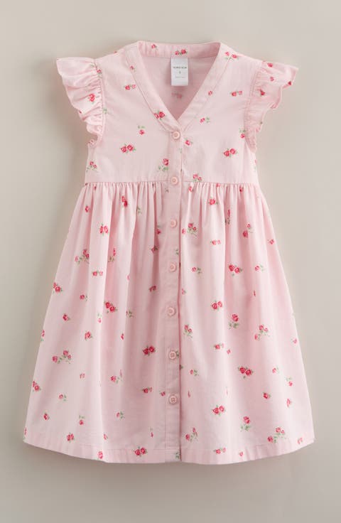 Kids' Flutter Sleeve Cotton Dress (Toddler, Little Kid & Big Kid)