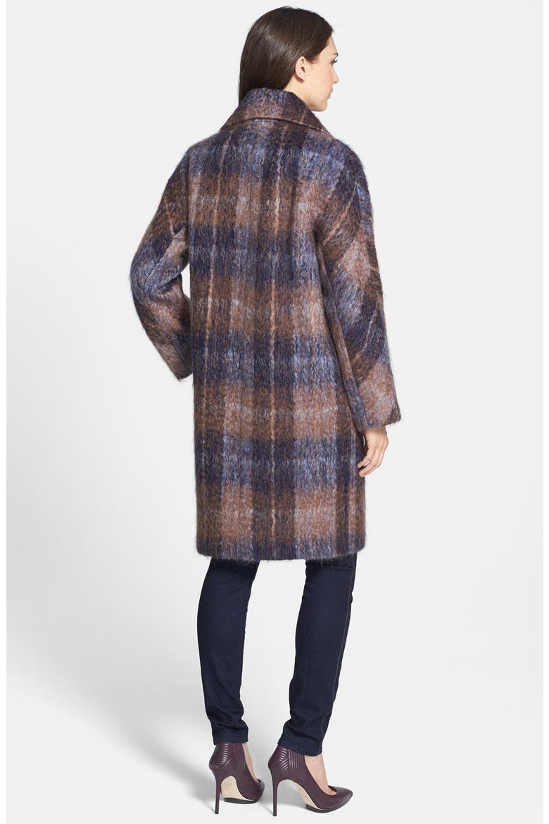 'Scarlett' Plaid Coat, Alternate, color, BROWN/ NAVY