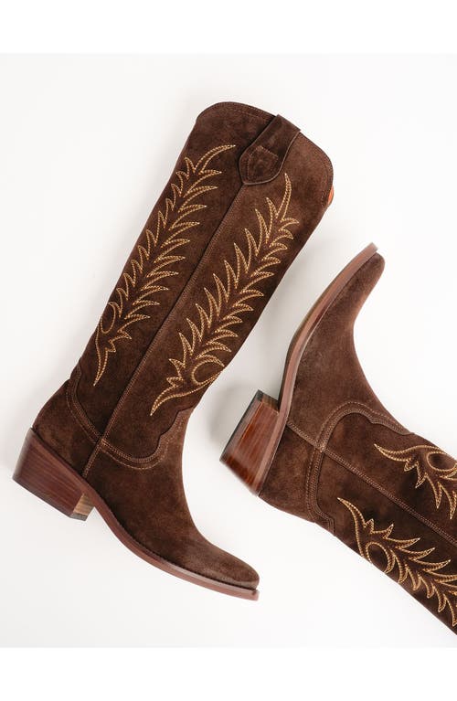 Penelope Chilvers Blanca Embroidered Western Boot In Brown