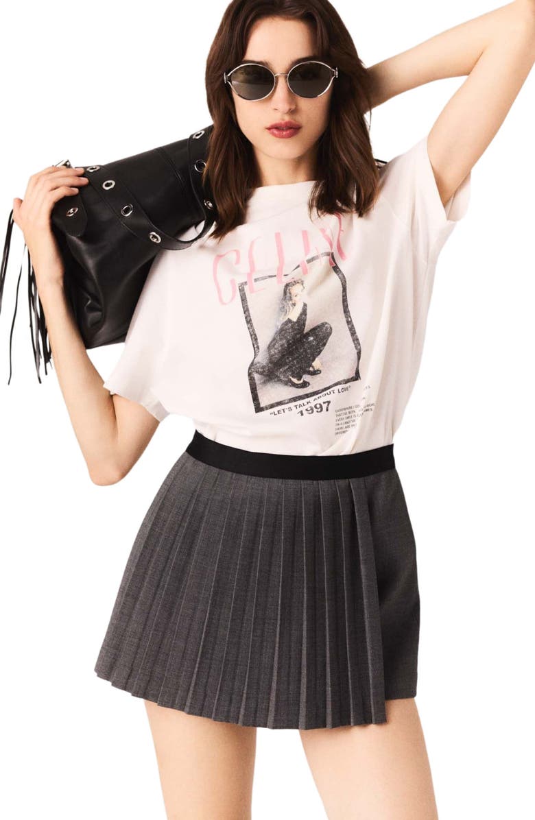 maje Pleated skort, Alternate, color, Grey