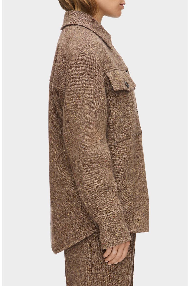 Charlie Recycled Wool Blend Shirt Jacket, Alternate, color, BROWN