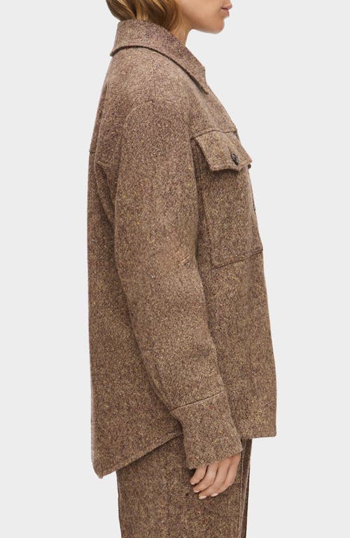 Aligne Charlie Recycled Wool Blend Shirt Jacket In Brown