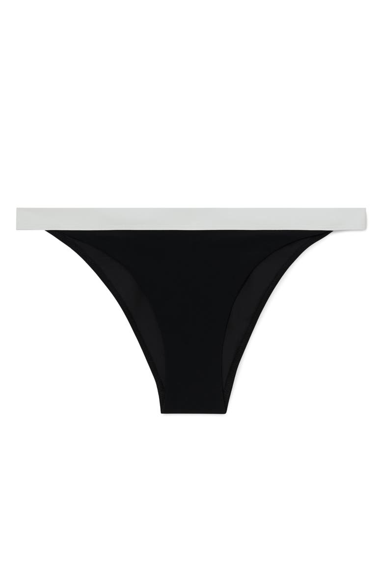 Reiss Abby Bikini Bottoms, Alternate, color, Black/ Ivory