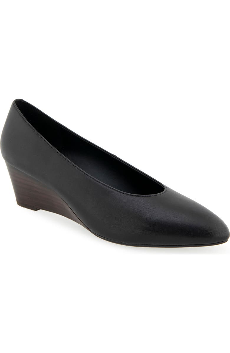 Aerosoles Caruzo Wedge Pump, Main, color, Black Leather