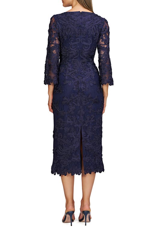 Js Collections Perla Soutache Sheath Dress In Navy