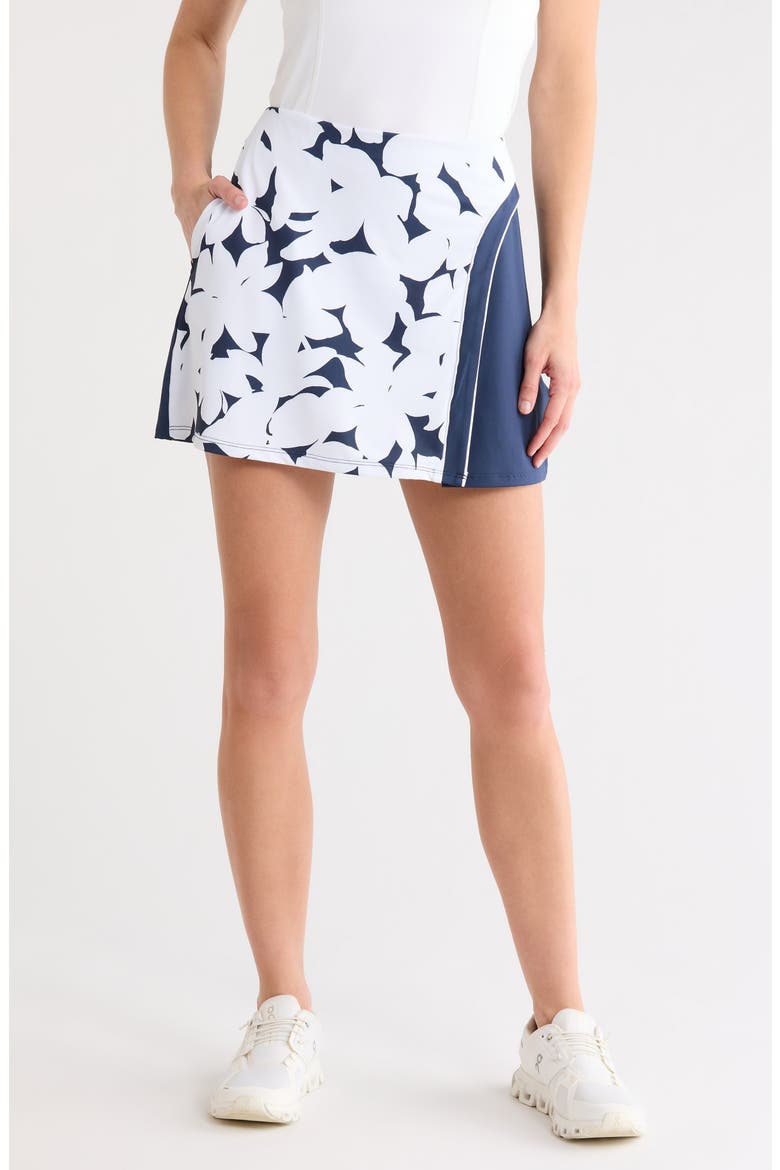 Riviera Floral Block Skort, Main, color, BLACK IRIS