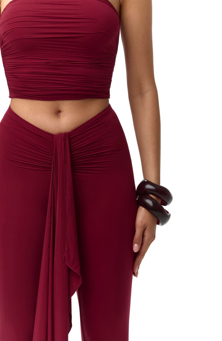 Naked Wardrobe Drape Front Leggings, Alternate, color, Sangria