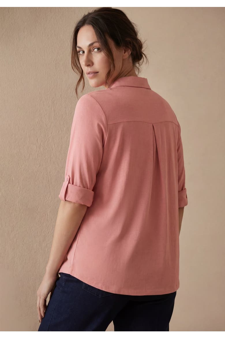 Everyday Roll Tab Shirt, Alternate, color, DESERT ROSE