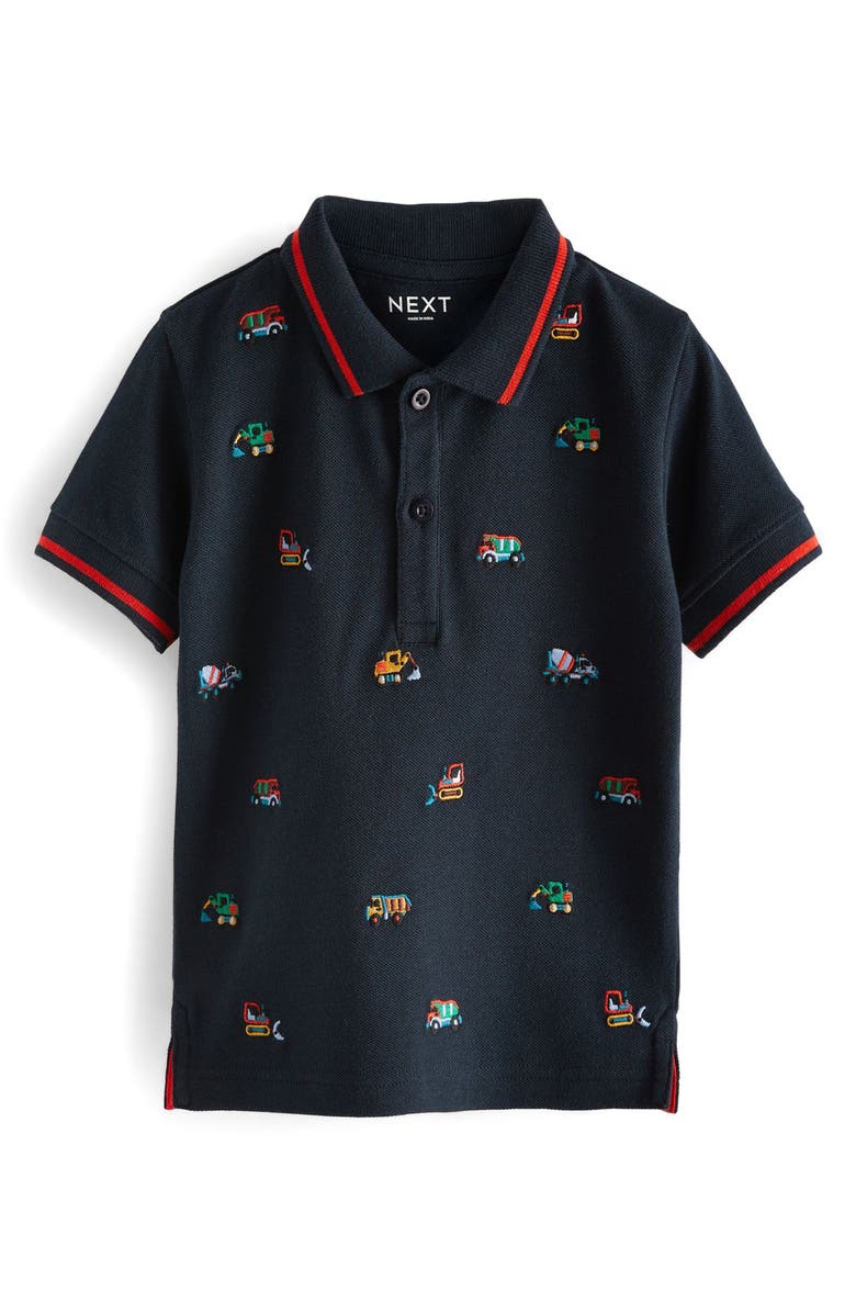 NEXT Kids' Embroidered Truck Piqué Polo, Main, color,