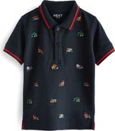 NEXT Kids' Embroidered Truck Piqué Polo
