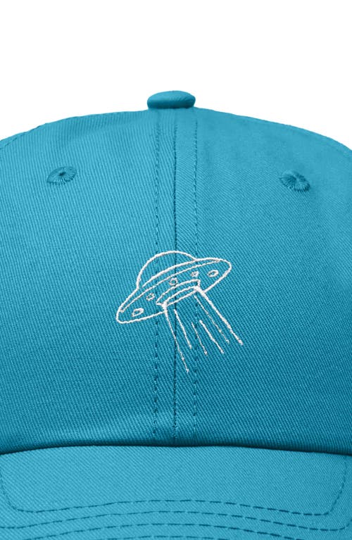 Dalix Ufo Embroidered Adjustable Dad Cap In Teal