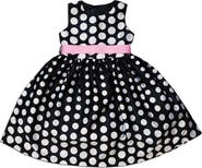 JOE-ELLA Kids' Polka Dot Satin Dress