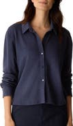 Eileen Fisher Classic Collar Crop Button-Up Shirt