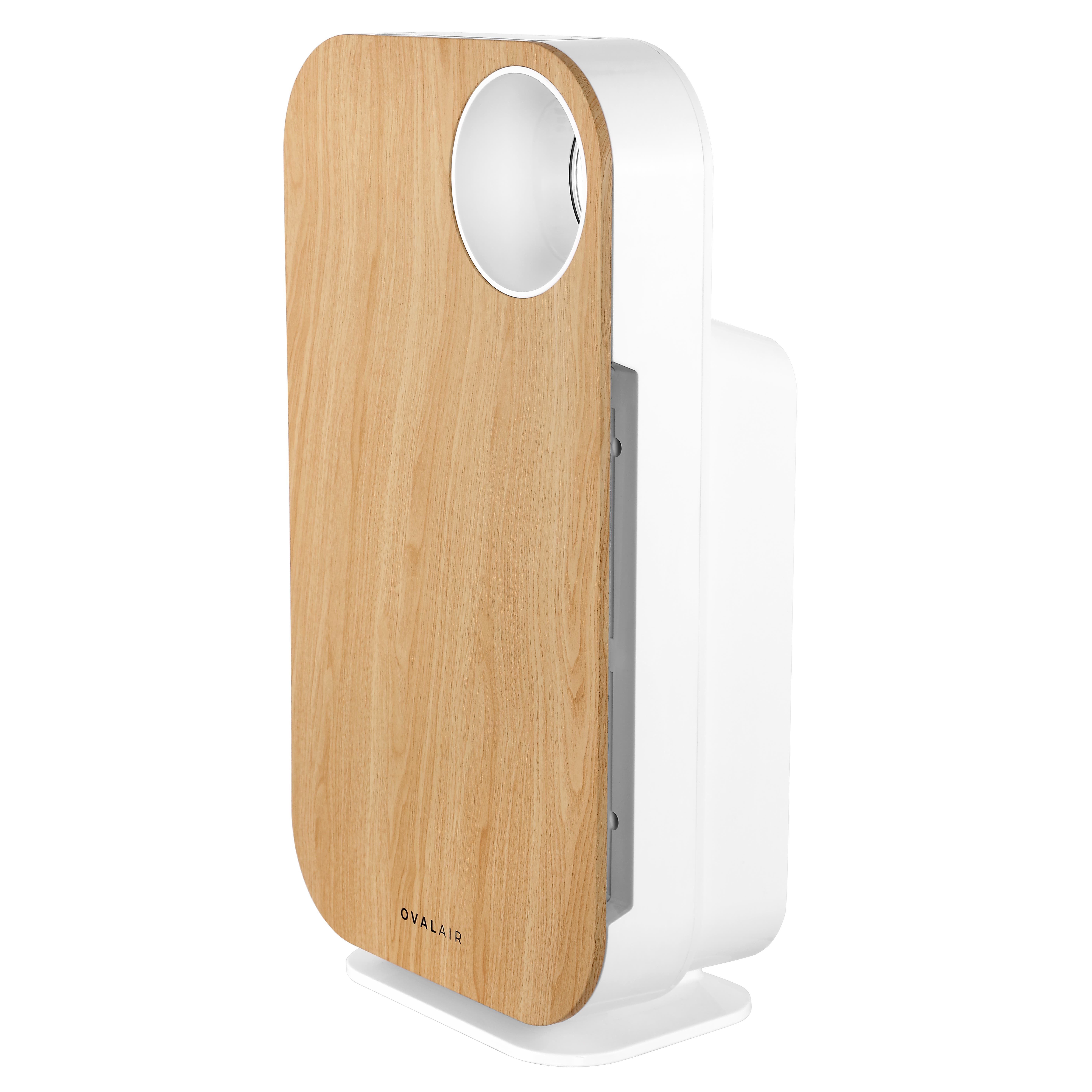 Oval Air 3-Stage True HEPA Air Purifier in Light Wood 