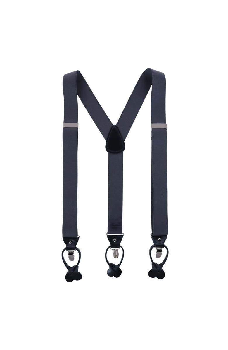 Ascentix Men's Classic Stretch 1 3/8 inch Convertible Suspenders, Main, color, Gray
