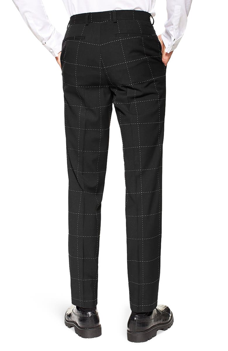 Topman Slim Fit Topstitched Suit Trousers, Alternate, color, 