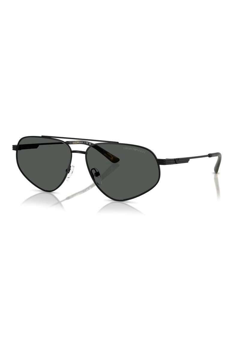 59mm Square Sunglasses, Alternate, color, MATTE BLACK / DARK GREY