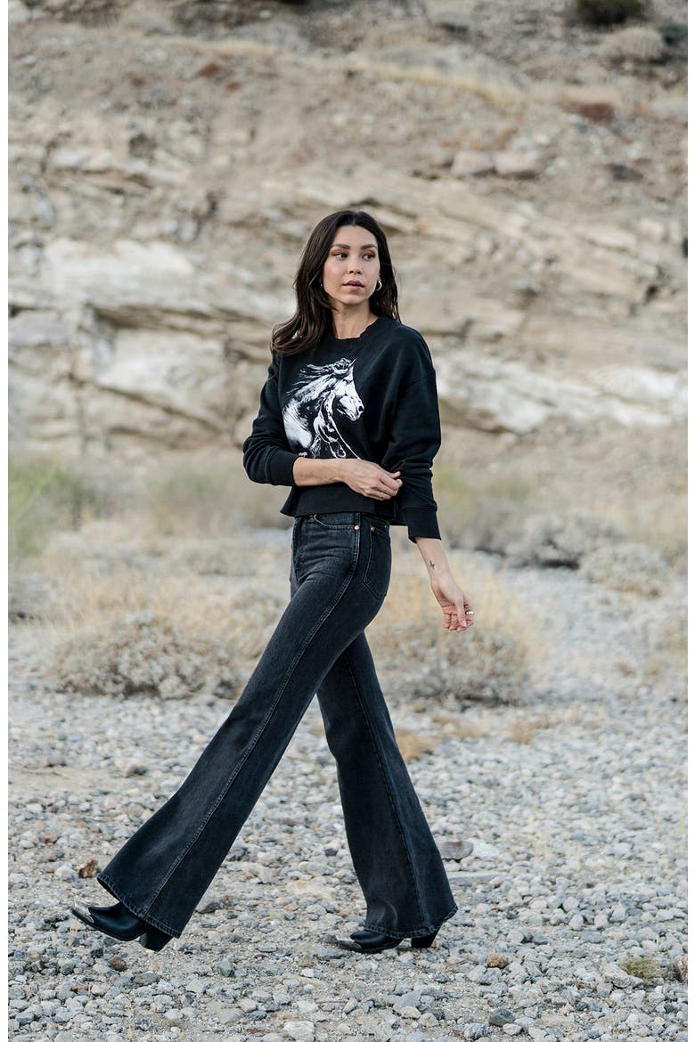 Graphic Crop Sweatshirt, Alternate, color, BLACK