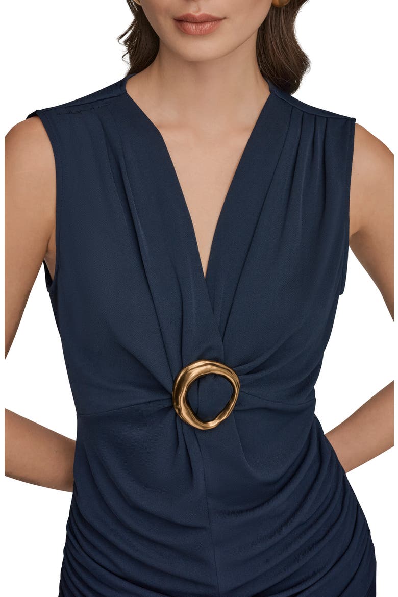 Hardware Accent Sleeveless V-Neck Top, Alternate, color, NIGHTFALL