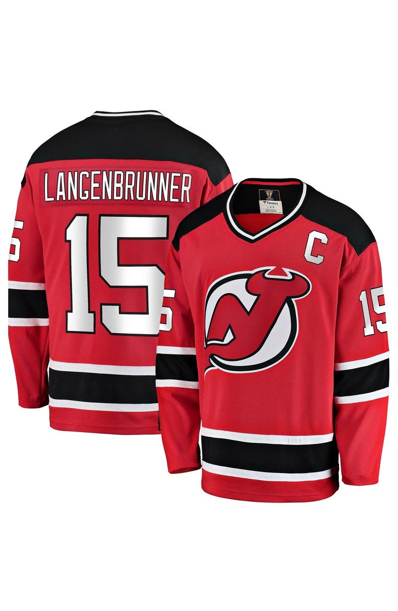 FANATICS Men's Fanatics Branded Jamie Langenbrunner Red New Jersey Devils Premier Breakaway Retired Player Jersey, Alternate, color, Red