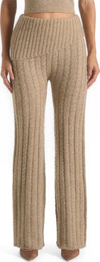 Manière De Voir Elvy Cable Knit Foldover Fit & Flare Bottoms