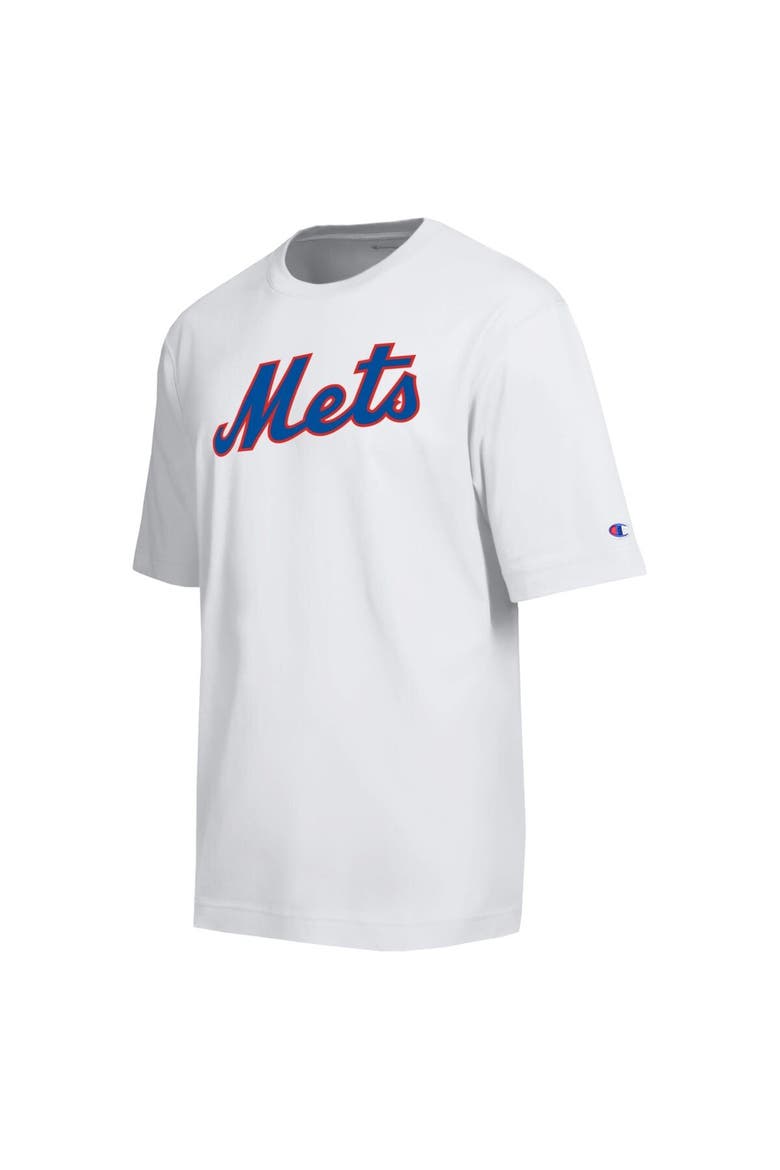 Men's Champion White New York Mets All Star Arched Chenille Wordmark T-Shirt, Alternate, color, White