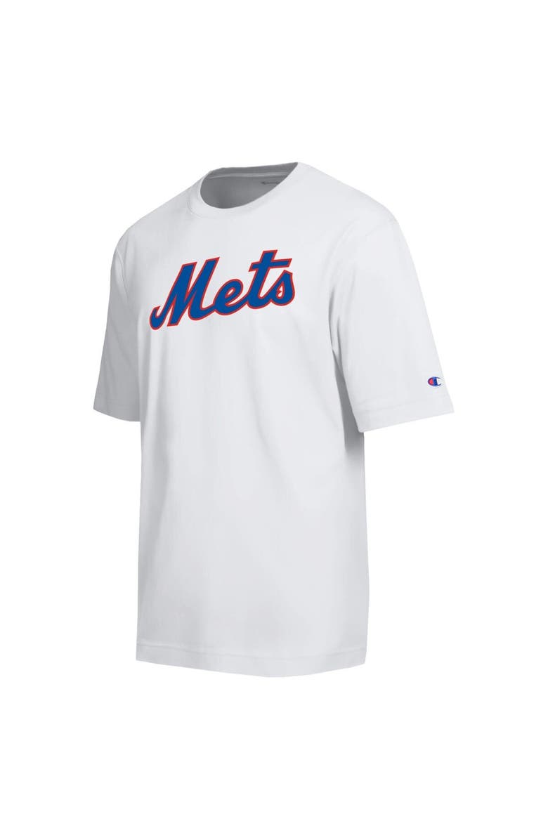 Champion Men's Champion White New York Mets All Star Arched Chenille Wordmark T-Shirt, Alternate, color, White