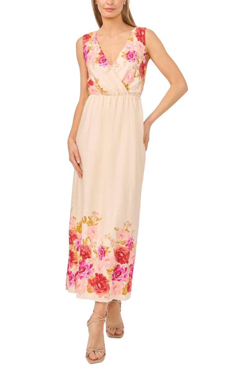 Halogen<sup>®</sup> Print Sleeveless Back Tie Maxi Dress, Main, color,