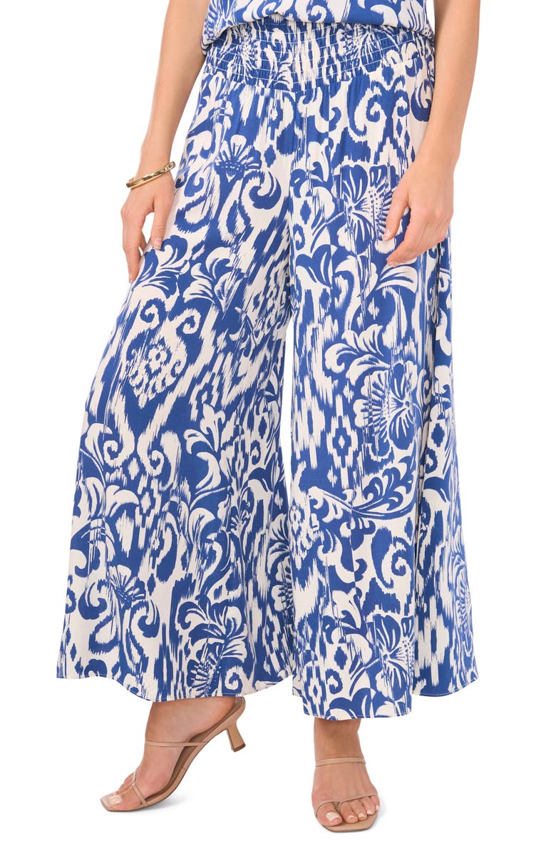 Vince Camuto Smocked Waist Wide Leg Pants, Main, color, 