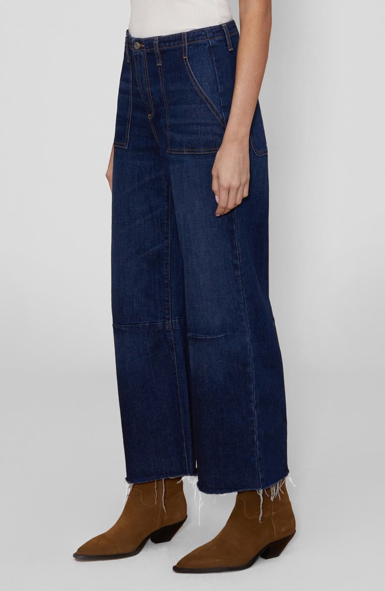 LE JEAN Utility Raw Hem Crop Barrel Jeans, Alternate, color, 