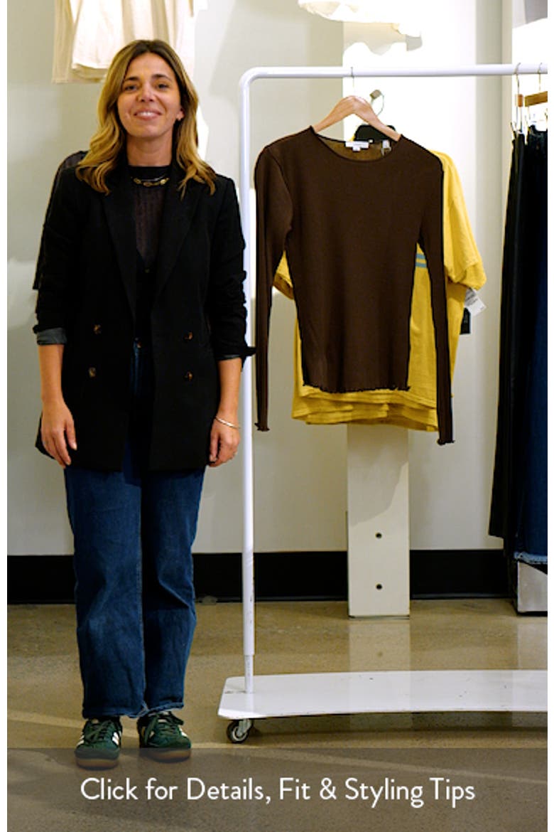 Rib Ruffle Edge Pima Cotton Crewneck Top video