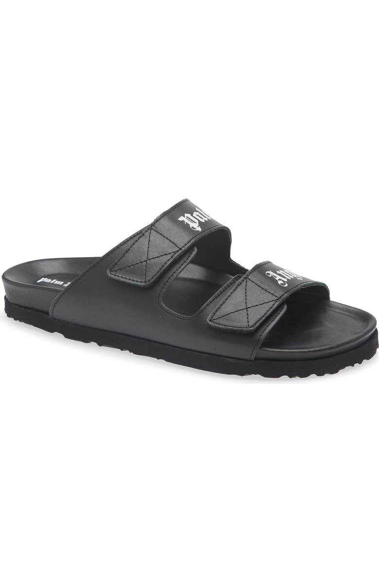 Palm Angels Logo Slide Sandal, Main, color, Black/White