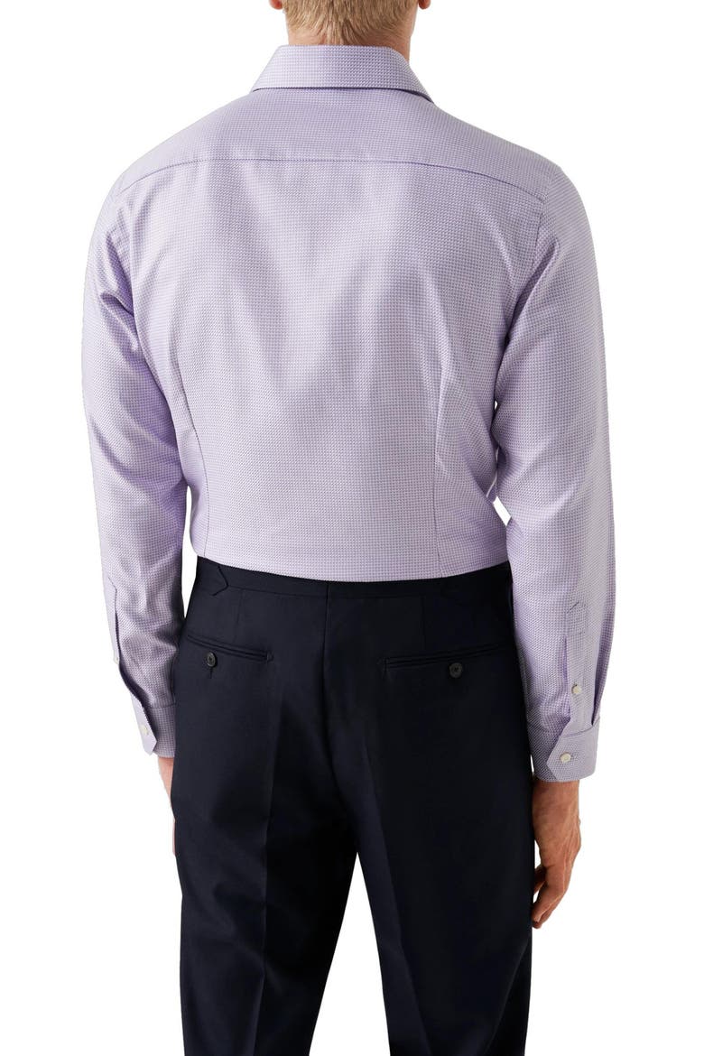 Contemporary Fit Microcheck Organic Cotton Dress Shirt, Alternate, color, LIGHT PASTEL PURPLE