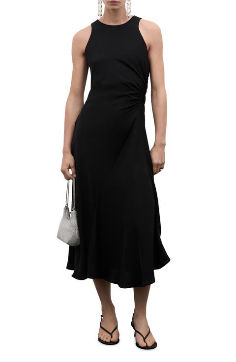 Gathered Sleeveless Maxi Dress