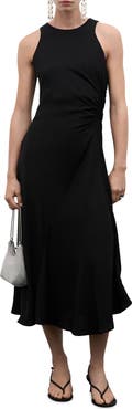 MANGO Gathered Sleeveless Maxi Dress