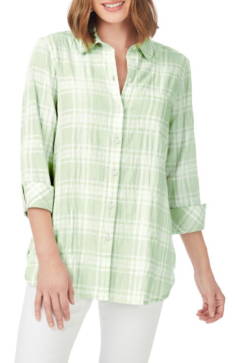Germaine Plaid Tunic Blouse