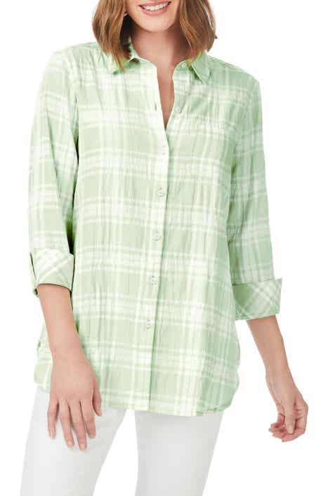 Foxcroft Germaine Plaid Tunic Blouse