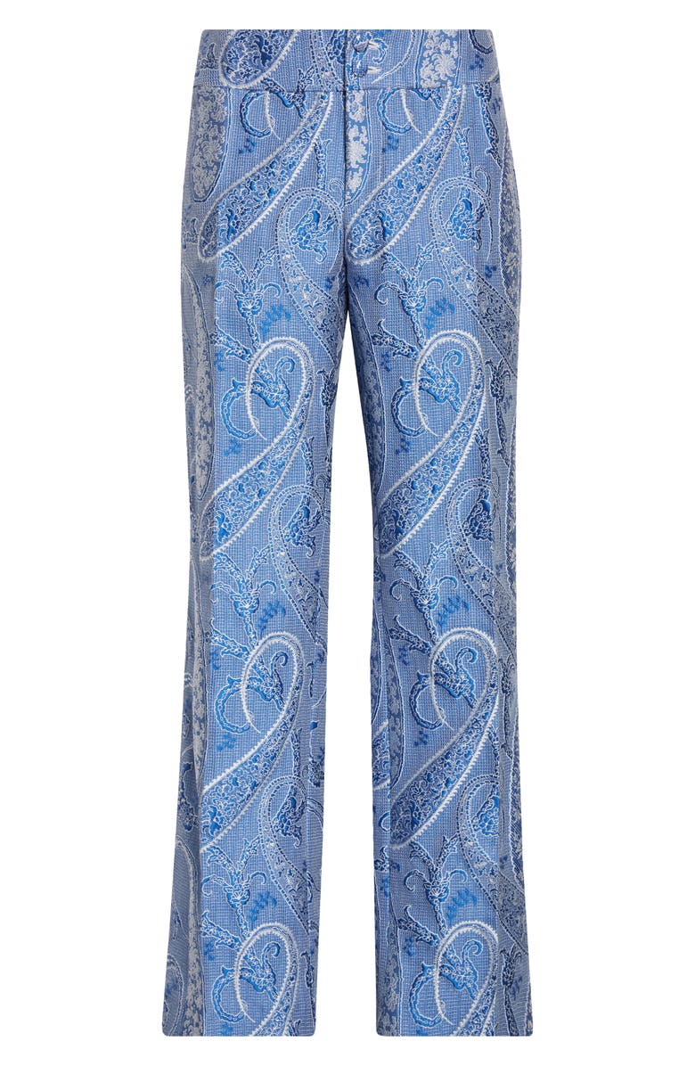 Etro Microcheck Embroidered Paisley Pants, Alternate, color, Multicolour On Blue Base